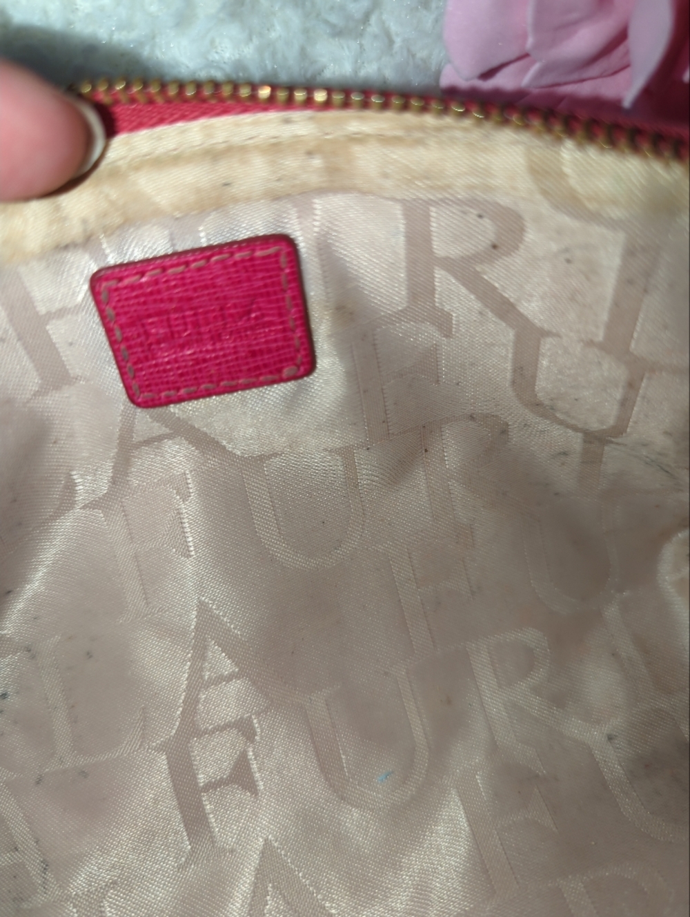 Furla- Pink Leather Cosmetic Pouch - Picture 4 of 5